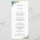 Dusty Blue Yellow Botanical Menu (Voorkant)