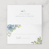 Dusty Blue Yellow Botanical Wedding (Buitenkant ongevouwen)