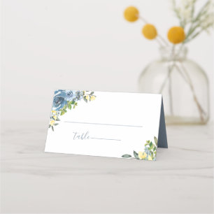Dusty Blue Yellow Botanical Wedding