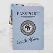Dusty Blue Zuid-Afrika Passport Save The Date (Voorkant / Achterkant)