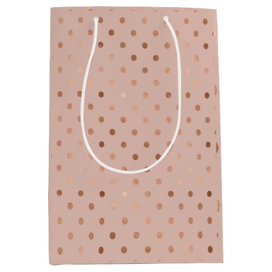 Dusty Blush Roos Gold Modern Holiday Medium Cadeauzakje (Voorkant)