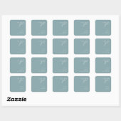 Dusty Boho | Autocollant Carré Mariage Merci bleu (Feuille)