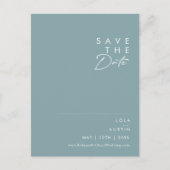 Dusty Boho | Blauw en groen sparen de Datum Uitnodiging Briefkaart (Voorkant)