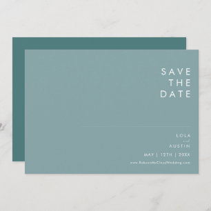 Dusty Boho Blue en Green Horizontal Save the Date