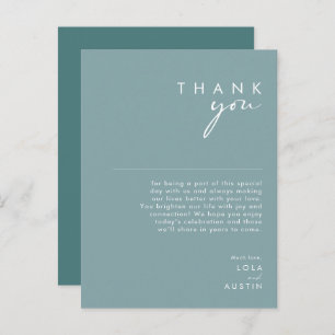 Dusty Boho Blue & Green Reception Hartelijk dank Briefkaart