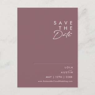 Dusty Boho Carte postale de sauvegarde violette
