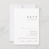 Dusty Boho | Carte RSVP de choix de menu pourpre (Devant)