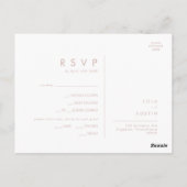 Dusty Boho | Carte RSVP de choix du menu Rose et v (Dos)