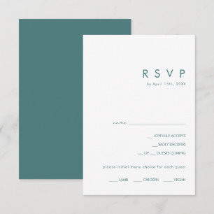 Dusty Boho Carte RSVP de choix du menu vert