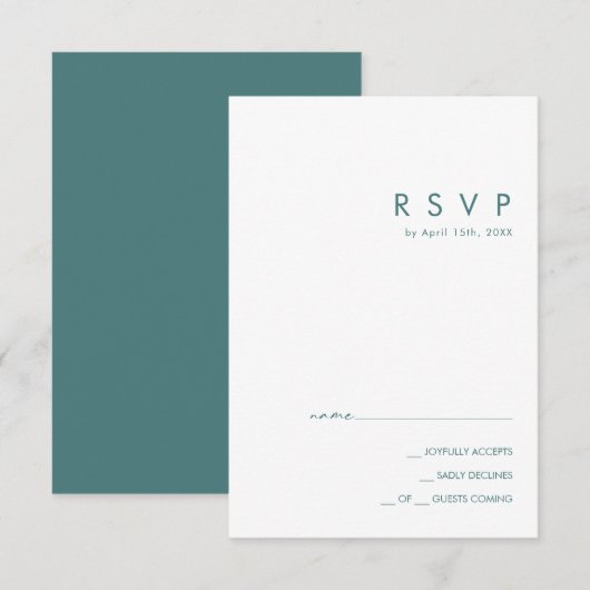 Dusty Boho | Carte RSVP verte (Devant / Derrière)