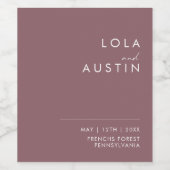 Dusty Boho | Etiket Paarse weddenschappen (Enkel label)