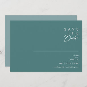 Dusty Boho   Horizontaal groen en blauw Save The Date