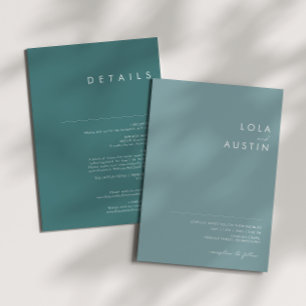 Dusty Boho Invitation de mariage bleu et vert