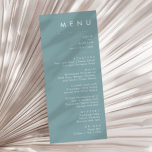 Dusty Boho   Menu Blauw en groen weddenschap