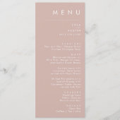 Dusty Boho | Menu du dîner Rose et violet Mariage (Devant)