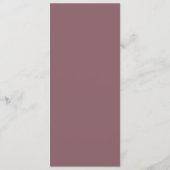 Dusty Boho | Menu du dîner Rose et violet Mariage (Dos)