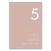 Dusty Boho | Numéro de table Rose (Dos)