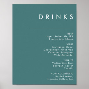 Dusty Boho   Onderteken van het menu Drinken voor  Poster