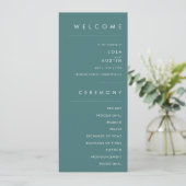 Dusty Boho | Programme de mariage vert et bleu (Debout devant)
