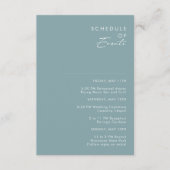 Dusty Boho | Programme des événements Bleu et Vert (Devant)