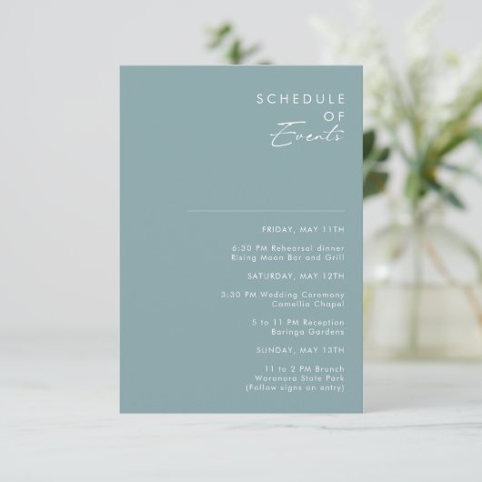 Dusty Boho | Programme des événements Bleu et Vert (Debout devant)