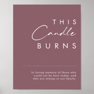 Dusty Boho Purple This Candle Burns Sign Poster