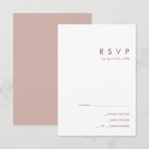 Dusty Boho Roos en Paarse RSVP-kaart RSVP Kaartje