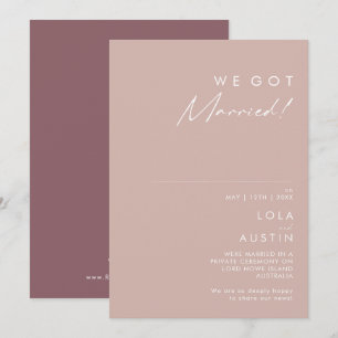 Dusty Boho Rose et Faire-part Elopement violet
