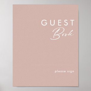 Dusty Boho   Rose Guest Book Sign Poster