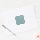 Dusty Boho | Sticker Carré Mariage bleu (Enveloppe)