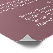 Dusty Boho | Tableau de sièges alphabétiques viole (Coin)