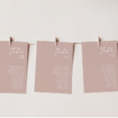 Dusty Boho | Tableau des numéros de table Rose