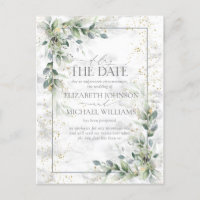 Dusty Botanical Greenery Gold Delay The Date