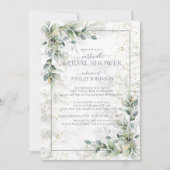 Dusty Botanical Greenery Gold Virtual Shower Kaart (Voorkant)