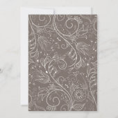 Dusty Brown Elegant Bloemen Bruiloft Save The Date (Achterkant)