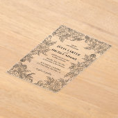 Dusty Brunt Sinaasappel Pioen Bloemen Herfst Bruil Acryl Uitnodigingen (Laagn)