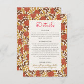 Dusty Brunt Sinaasappel Pioen Bloemen Herfst Bruil Informatiekaartje (Voorkant / Achterkant)