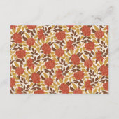 Dusty Brunt Sinaasappel Pioen Bloemen Herfst Bruil Informatiekaartje (Achterkant)