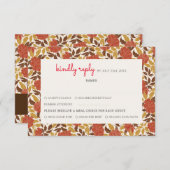 Dusty Brunt Sinaasappel Pioen Bloemen Herfst Bruil RSVP Kaartje (Voorkant / Achterkant)