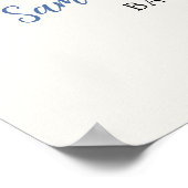 Dusty Bue Chinoiserie Baby shower Affiche de bienv (Coin)