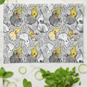 Dusty Cockatiels Tea Towel Theedoek (Gevouwen)