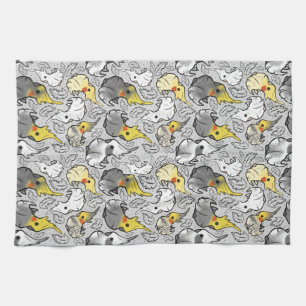 Dusty Cockatiels Tea Towel Theedoek