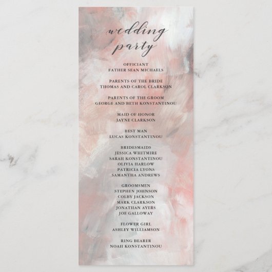 Dusty Coral Abstrait Brushstrokes Programme de mar (Dos)