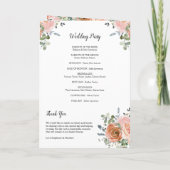 Dusty Coral Eucalyptus Programme de mariage botani (Dos)