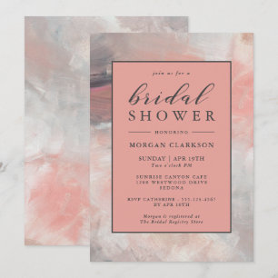 Dusty Coral Modern Abstract Vrijgezellenfeest Kaart