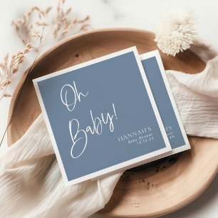 Dusty/ Denim Blue Oh Baby Baby shower Servet