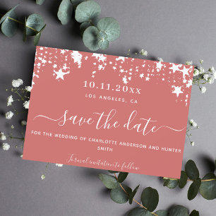 Dusty Earth White sterren bruiloft met behoud van Save The Date