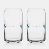 Dusty Emerald Groen Wit Bloemen Bruiloft Blikvorm Glas (Links)