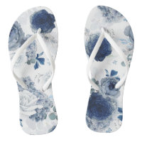 Dusty en Navy Blue Floral Elegant Botanisch