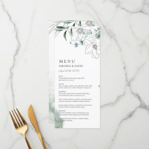 Dusty Eucalyptus Greenery Wedding Flat Menu
